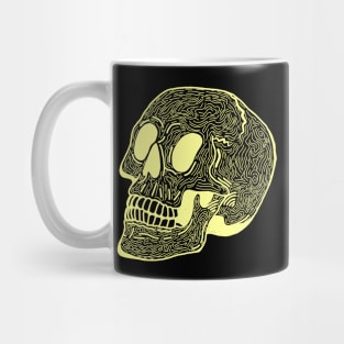 Skull Doodle (Yellow) Mug